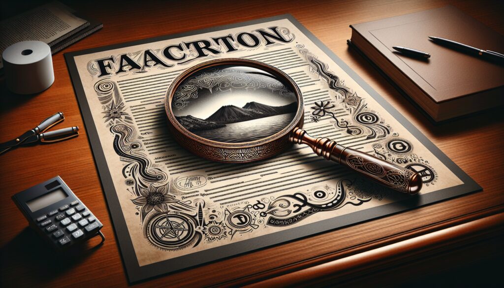 A magnifying glass over a factoring contract