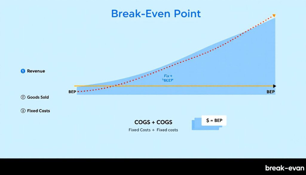 A visual representation of break-even analysis concepts